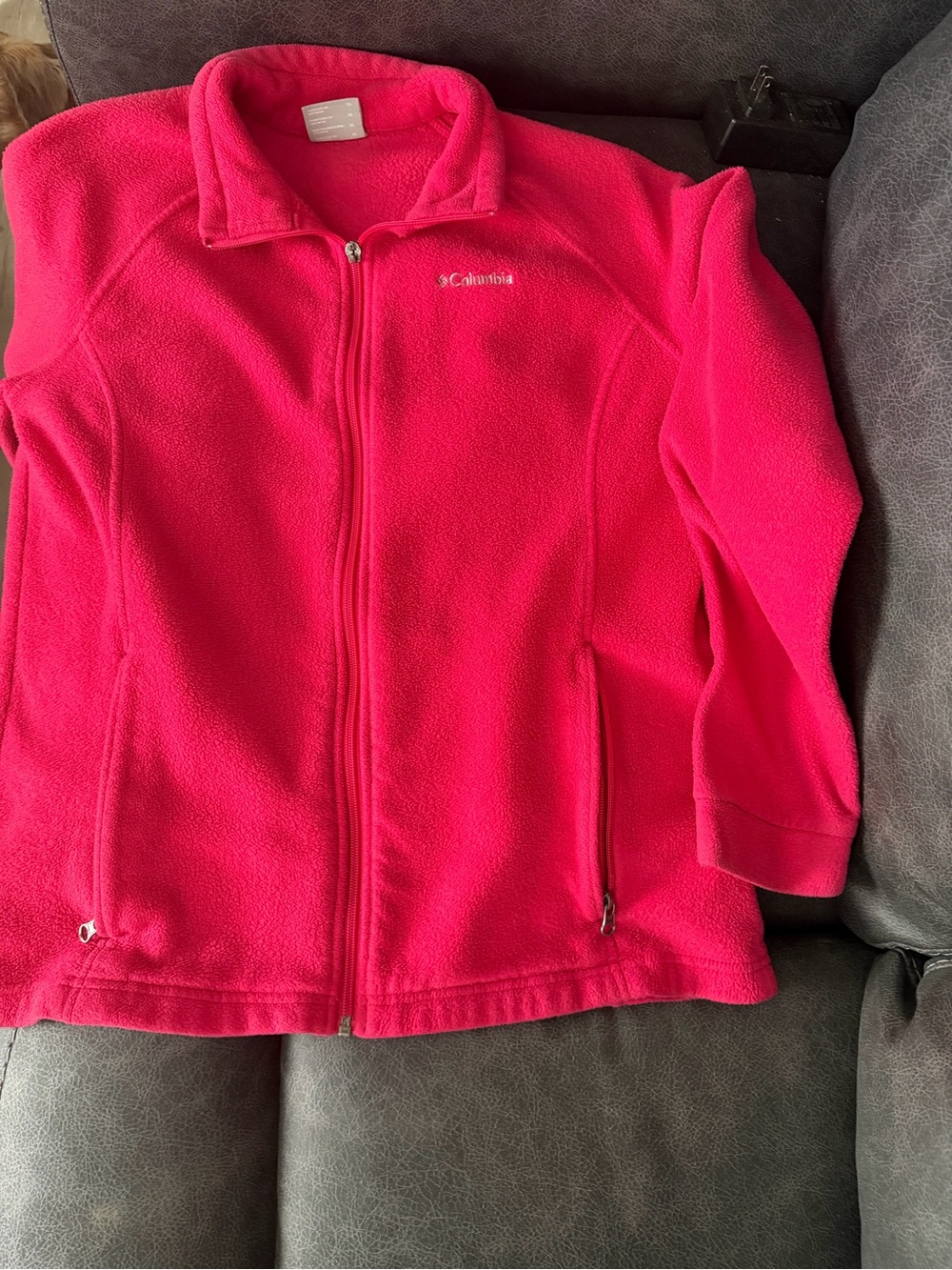Columbia Kids Bright Hot Pink Full-Zip Fleece Jacket